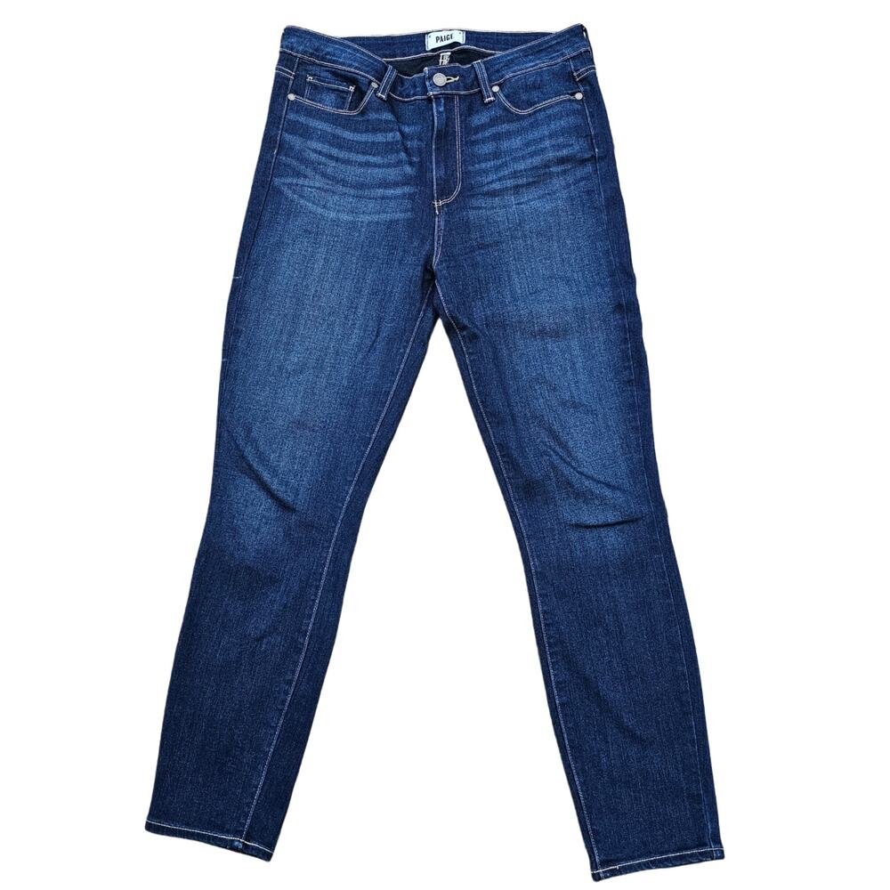 PAIGE Jeans Plus Stretch Skinny Hoxton Ankle Plus Size 32 Dark Wash Denim Crop